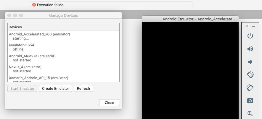 mac android emulator problem